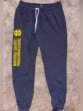 Bella Canvas Navy Sweatpants with Yellow Program Print